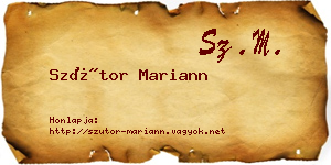 Szútor Mariann névjegykártya